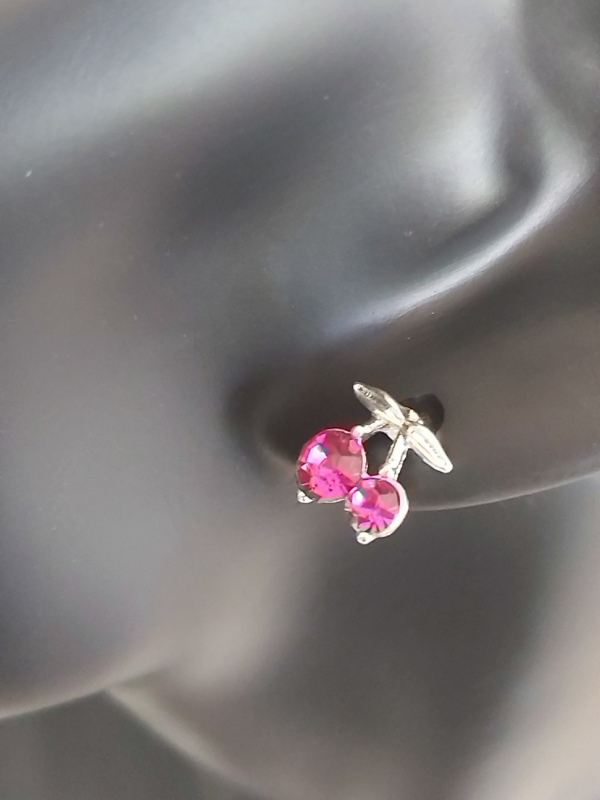 Rhinestone Cherry Earrings