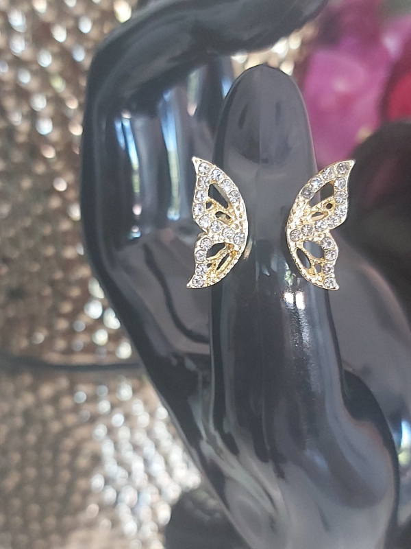 Rhinestone Butterfly Ring