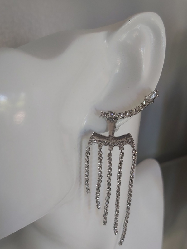 Rhinestone Tassel Earrings